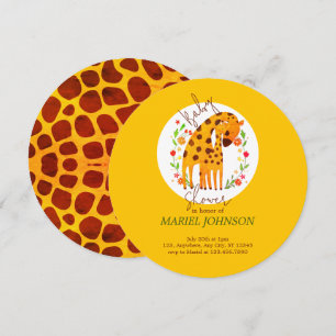 Mummy and Baby Giraffe Baby Shower Invitation