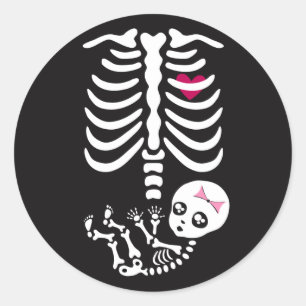 Mummy and Baby Halloween Skeleton Sticker