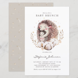 Mummy and Baby Hedgehogs Baby Shower Invitation