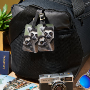 Mummy And Baby Lemur Cuddling, Luggage Tag