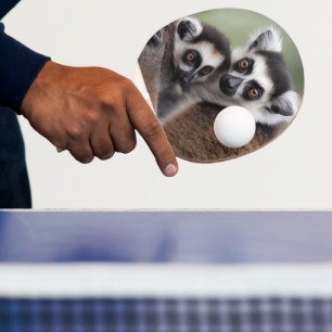 Mummy And Baby Lemur Cuddling, Ping Pong Paddle