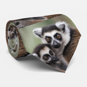 Mummy And Baby Lemur Having A Cuddle, Tie