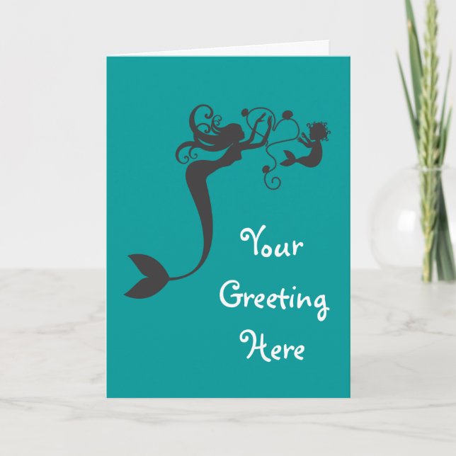 Mummy and baby Mermaids Card (Front)
