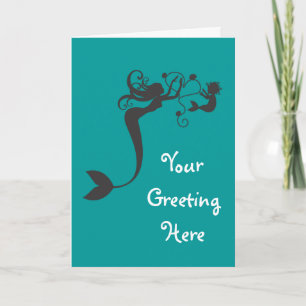 Mummy and baby Mermaids Card