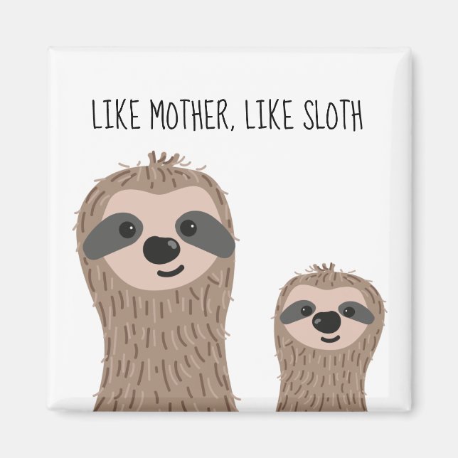Mummy and Baby Sloth Magnets (Front)