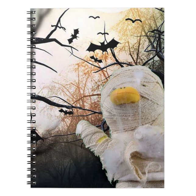 Mummy and Bats Halloween Notebook (Front)