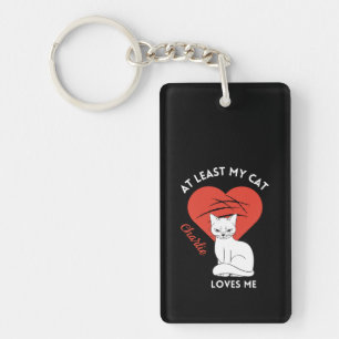 Mummy and Daddy Cat Love Custom Keychain