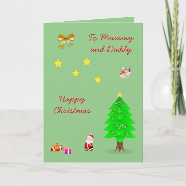 Mummy and Daddy Christmas Holiday Card (Front)