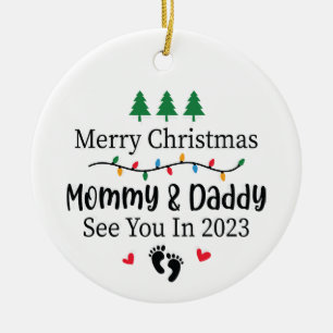 Mummy and daddy Christmas ornament baby 2023