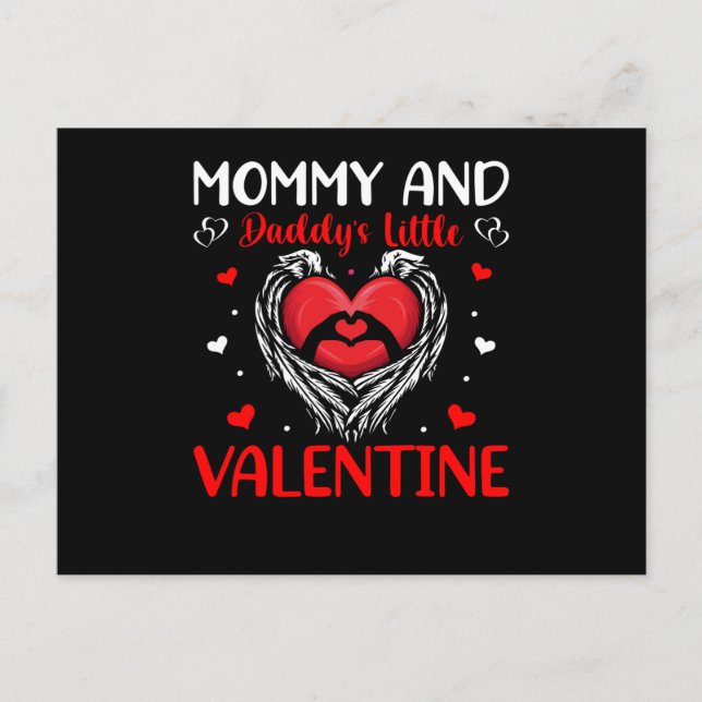 Mummy and Daddy Little Valentine | Valentine's Day Postcard (Front)