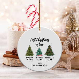Mummy and Daddy Ornament, Daddy See you soon Ceramic Tree Decoration