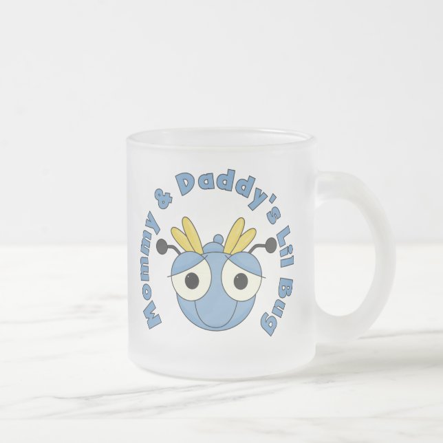Mummy and Daddy's Lil Bug Frosted Glass Coffee Mug (Right)