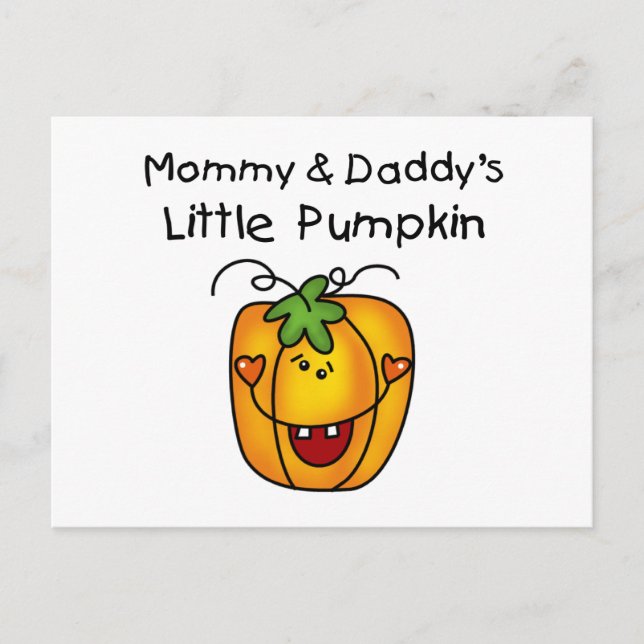 Mummy and Daddy's Pumpkin Tshirts and Gifts Postcard (Front)