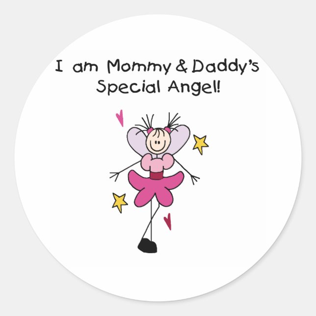 Mummy and Daddy's Special Angel Classic Round Sticker (Front)