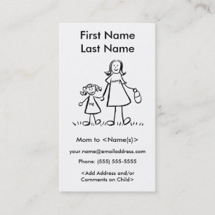 Mummy and Daughter Custom Calling Playdate Cards