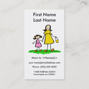 Mummy and Daughter Custom Calling Playdate Cards