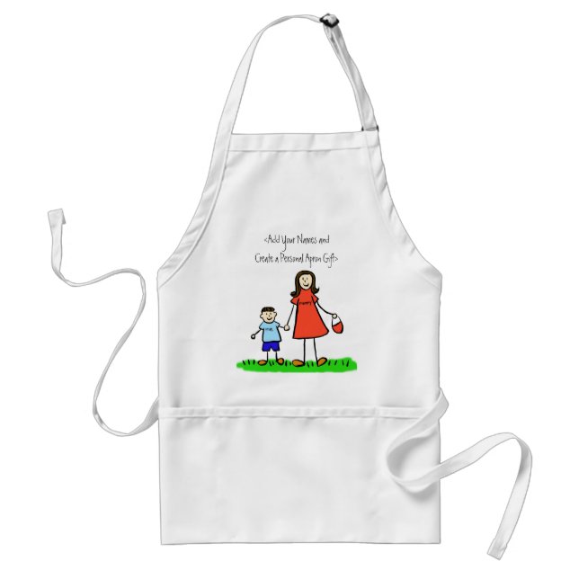 Mummy and Me Apron (Brunette -Customised Names) (Front)