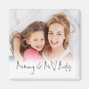 Mummy and Me Besties Photo Overlay Script Heart Magnet