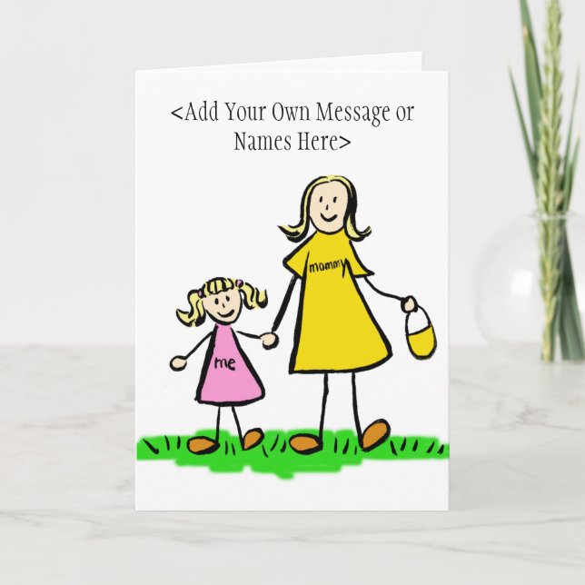 Mummy and Me Blonde Card (Customise Message) (Front)