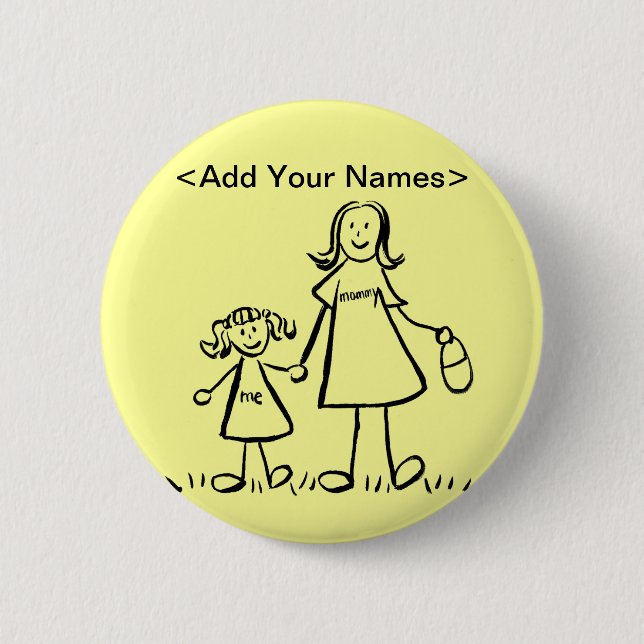 Mummy and Me Button (Customise Names) (Front)