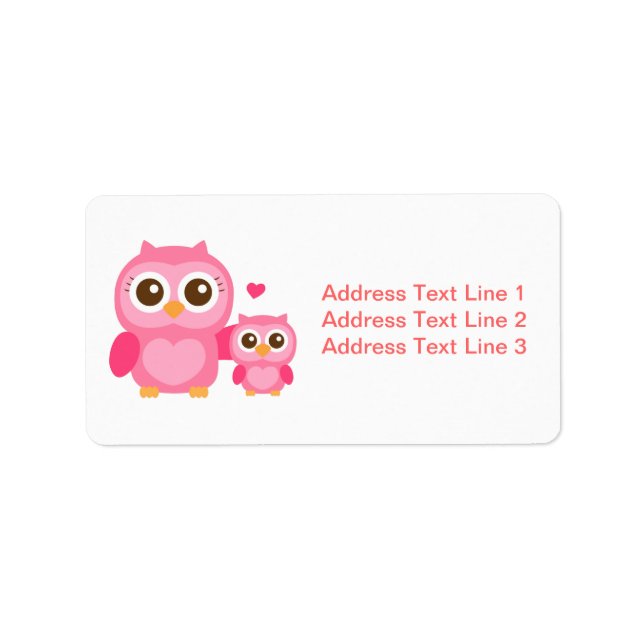 Mummy and Me, Cute Baby Owl, Pink Label (Front)