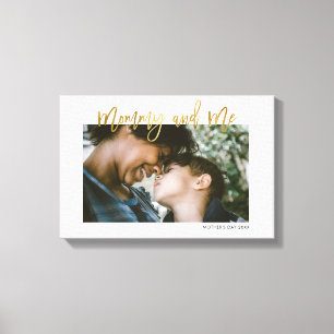 Mummy and Me Gold Script Photo Mother's Day Gift Canvas Print
