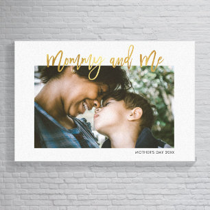 Mummy and Me Gold Script Photo Mother's Day Gift Canvas Print