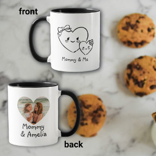 Mummy And Me Hearts Hand-drawn Photo Coffee Mug