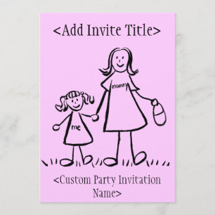 "Mummy and Me" Little Girl Invitation or Invites