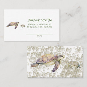 Mummy and Me Sea Turtles  Diaper Raffle Business Card