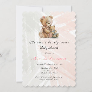 Mummy and Me Teddy Bear Baby Shower Invitation