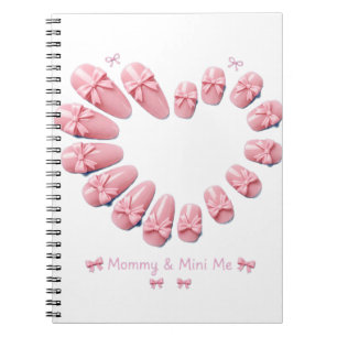 Mummy and Mini Me Matching Pink Bow Nails - Mum a Notebook