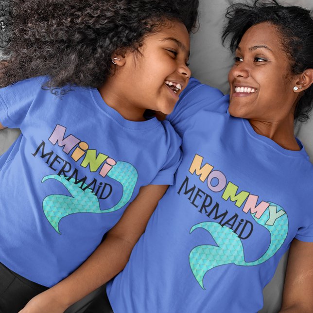 Mummy and Mini Mermaid Matching Parent & Kid Mum T-Shirt (Creator Uploaded)
