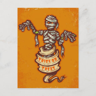 Mummy and old ribbon for Halloween Postcard