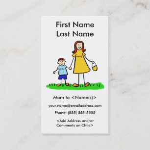 Mummy and Son Custom Photo Calling Playdate Cards