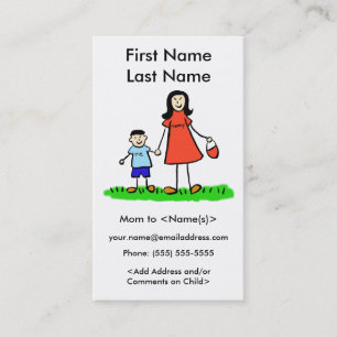 Mummy and Son Custom Photo Calling Playdate Cards