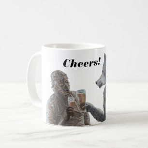 Mummy and Werewolf Drinking Beer Cheers Mug
