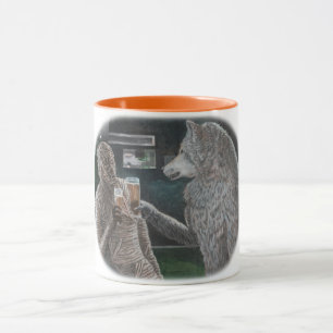 Mummy and Werewolf Drinking Fantasy Art Coffee Mug