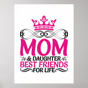Mummy Art Mum And Daughter Best Friends Poster