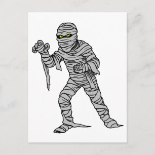Mummy Attack Glowing Eyes Postcard