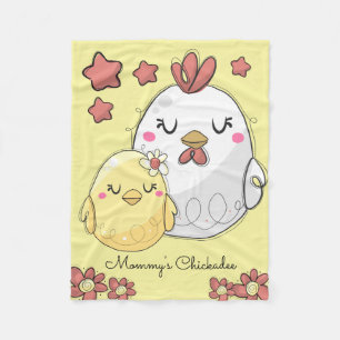 Mummy & Baby Chicken Chickadee Cute Fleece Blanket
