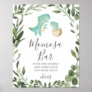 Mummy Baby Dinosaur Baby Shower Mimosa Bar Sign