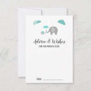 Mummy Baby Elephant with Clouds Advice Cards