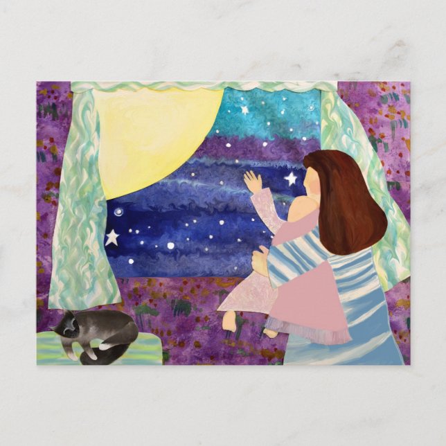 Mummy Baby Moon Night SOngs Postcard (Front)