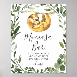 Mummy Baby Sloth Baby Shower Mimosa Bar Sign