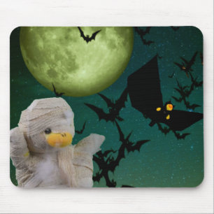 Mummy, Bat & Moon Halloween Mouse Mat