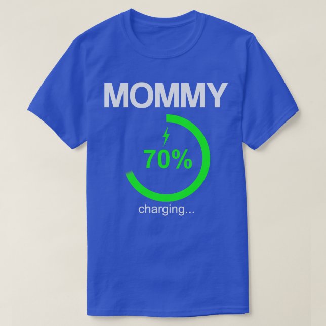 Mummy Battery Charging Funny Parent Graphic Novelt T-Shirt (Design Front)
