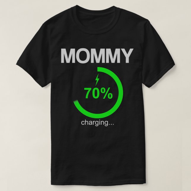 Mummy Battery Charging Funny Parent Graphic Novelt T-Shirt (Design Front)