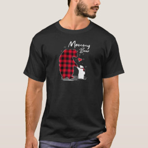 Mummy Bear Christmas Mama Mum Pajama Red Buffalo P T-Shirt