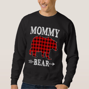 Mummy Bear Christmas Pajama Red Plaid Buffalo Fami Sweatshirt